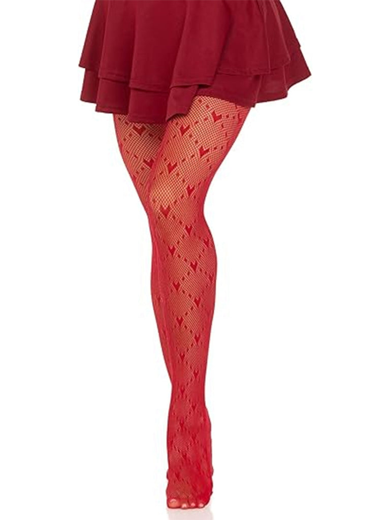 Calze collant con linee argyle a cuore retrò