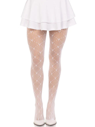 Calze collant con linee argyle a cuore retrò