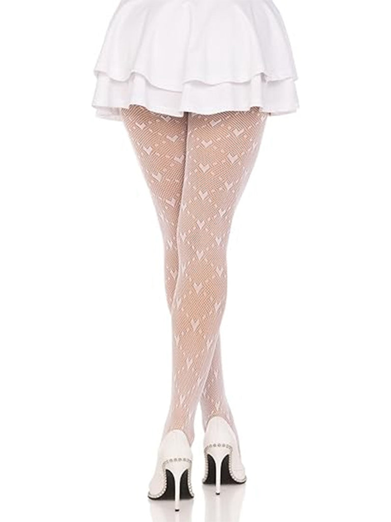 Calze collant con linee argyle a cuore retrò
