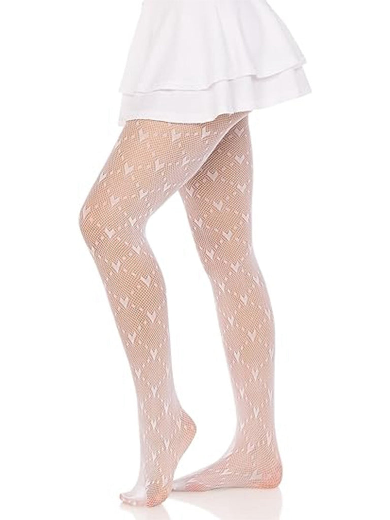 Calze collant con linee argyle a cuore retrò