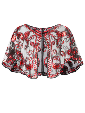 Mantella vintage in paillettes di anacardi degli anni '20