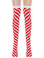 Calzini natalizi al ginocchio a righe rosse e bianche
