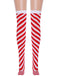 Calzini natalizi al ginocchio a righe rosse e bianche
