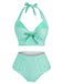 Bikini a triangolo rosso fiocco scollo a V anni '50