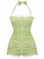 Costumi intero plaid in percalle nodo a fiocco cavezza anni '50