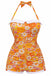 [Pre-Vendita] Costume Intero Rosa a Quadretti Halter con Fiocco Anni '50 2