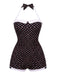 [Pre-Vendita] Costume Intero Nero Halter a Pois con Fiocco Anni '50