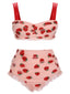 [Taglia Forti] Set Bikini e fragole in pizzo con canotta anni '50