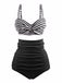 Bikini a righe spalline colorblock retrò anni '40