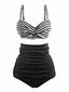 Bikini a righe spalline colorblock retrò anni '40