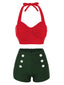 Set bikini con fiocco rosso anni '50
