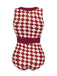 Costumi intero motivo a diamante revers bordeaux anni '30