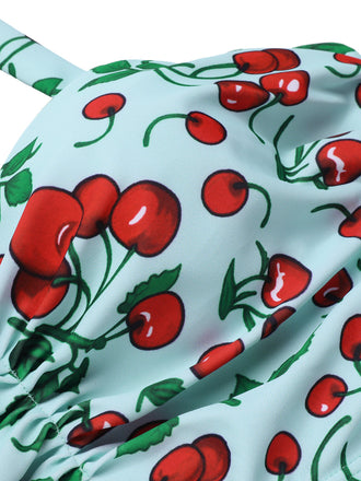 Costumi estivo retrò scollo a V e ciliegie anni '50