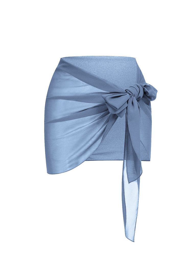 Copricostume in chiffon tinta unita vintage protezione solare