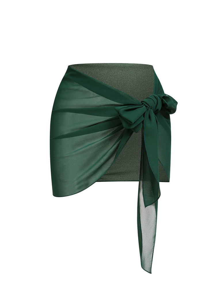 Copricostume in chiffon tinta unita vintage protezione solare