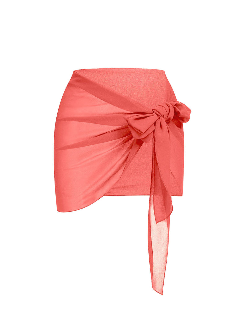Copricostume in chiffon tinta unita vintage protezione solare