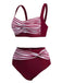 Costumi intrecciate a righe spalline patchwork bordeaux anni '50