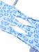 2PCS Costumi leopardato volant patchwork blu anni '40