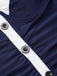 Costumi intero a pieghe scollo all'americana blu navy anni '50