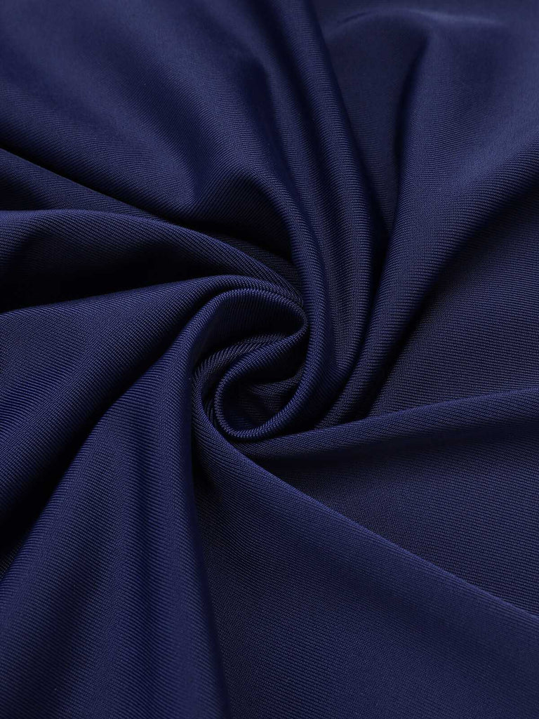 Costumi intero a pieghe scollo all'americana blu navy anni '50