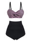 [Prevendita] 2PCS Set bikini con spalline a righe rosa anni '50