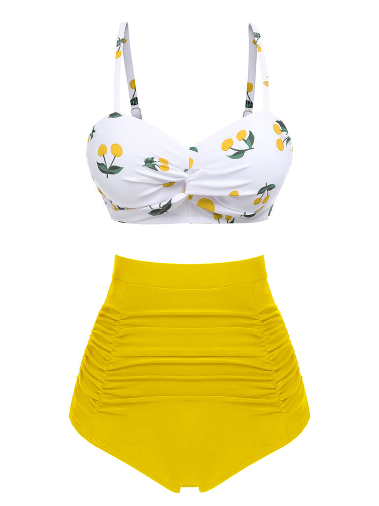 2PCS Set bikini con spalline a ciliegia anni '50