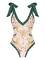 Costumi intero floreale scollo a V e allacciatura anni '50