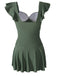 Costumi intero volant tinta unita verde anni '40