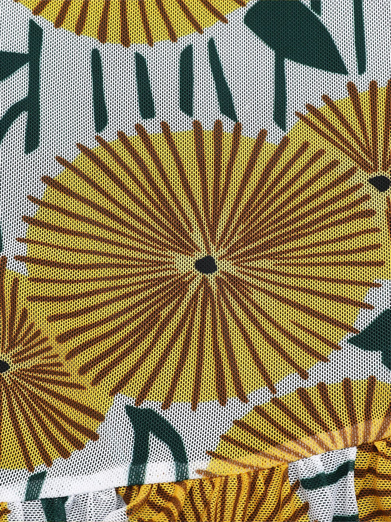 Costumi con stampa floreale ping pong anni '50