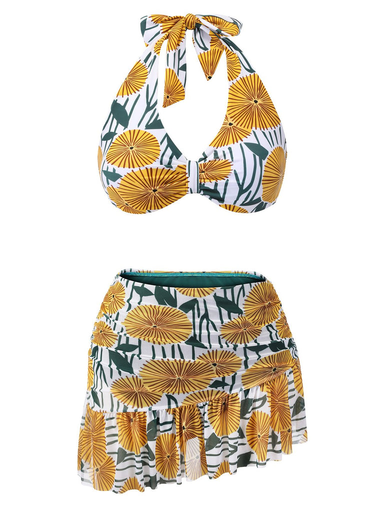 Costumi con stampa floreale ping pong anni '50