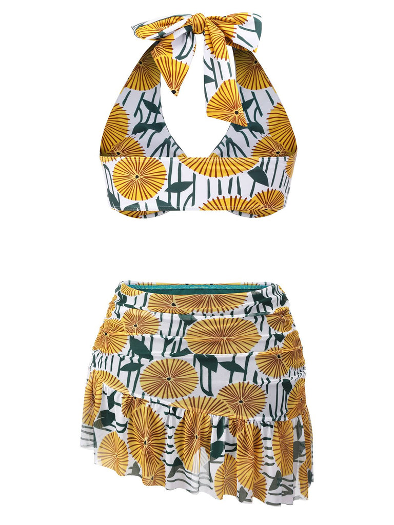 Costumi con stampa floreale ping pong anni '50
