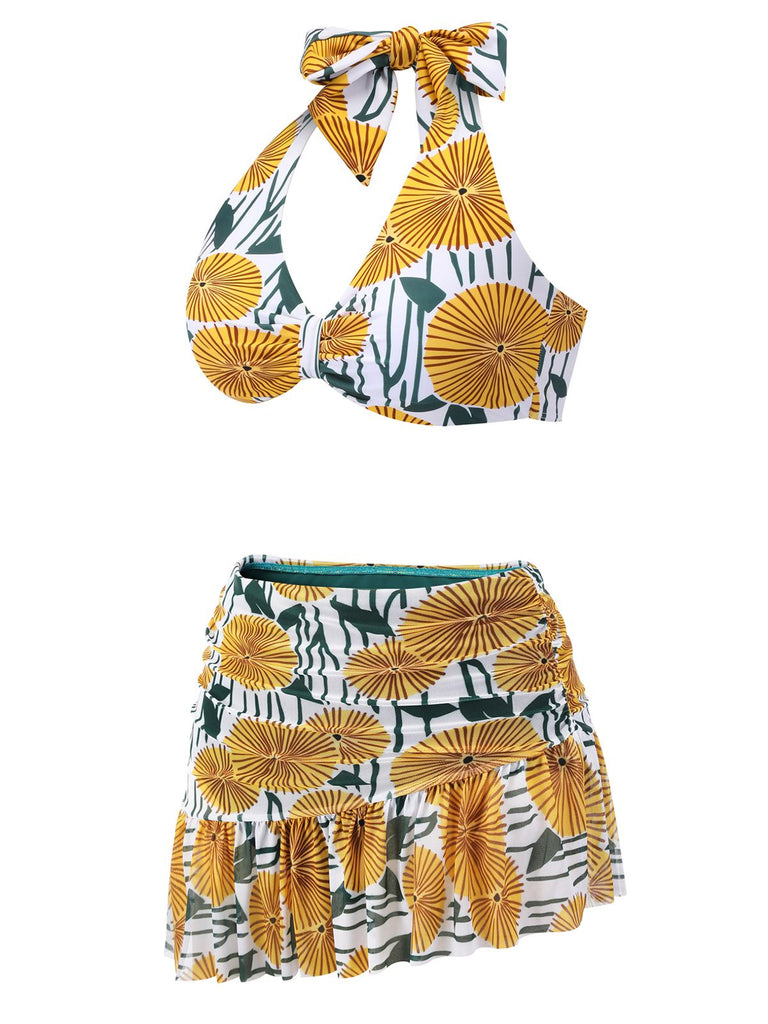 Costumi con stampa floreale ping pong anni '50