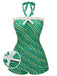 Costumi intero a righe spalle scoperte verde anni '30