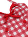 Costumi intero con plaid fiocco lacci rosso anni '50