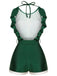 Costumi intero schiena scoperta con cintura verde anni '40