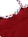 Costumi intero rosso patchwork scollo all'americana anni '40