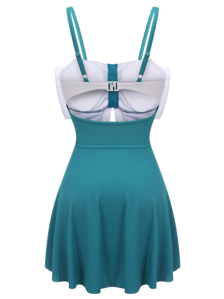 2PCS Costumi e gonna con fiocco blu anni '30