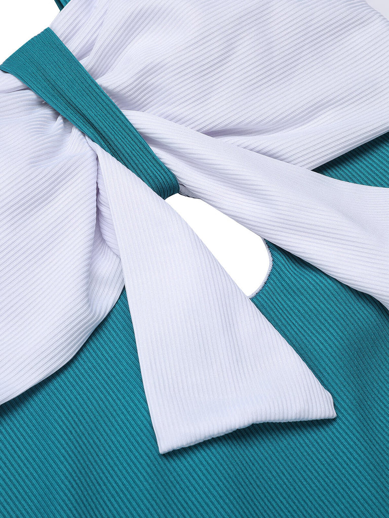 2PCS Costumi e gonna con fiocco blu anni '30