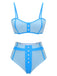 Costumi bottoni spalline sottil patchwork blu anni '50