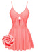 Costumi intero con fiocco spalline sottili rosa anni '40