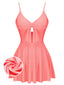 Costumi intero con fiocco spalline sottili rosa anni '40