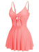 Costumi intero con fiocco spalline sottili rosa anni '40