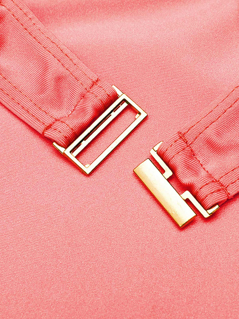Costumi intero con fiocco spalline sottili rosa anni '40