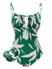 Costumi foglia verde con spalline sottili senza maniche anni '60