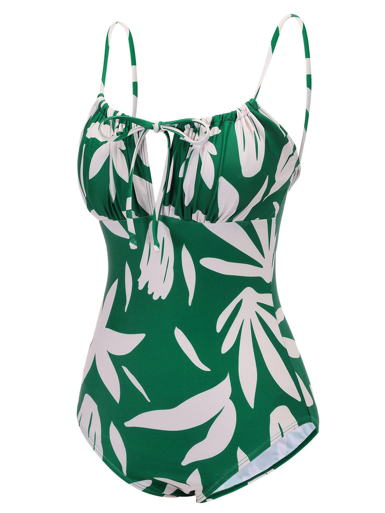 Costumi foglia verde con spalline sottili senza maniche anni '60