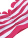 Set Bikini a righe con scollo all'americana rosa anni '60