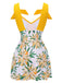 Costumi intero floreale fiocco patchwork giallo anni '40