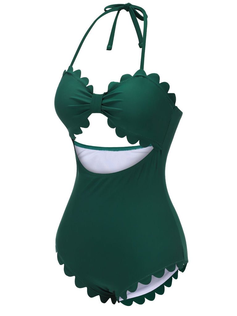 Costumi intero lacci cava verde scuro anni '40