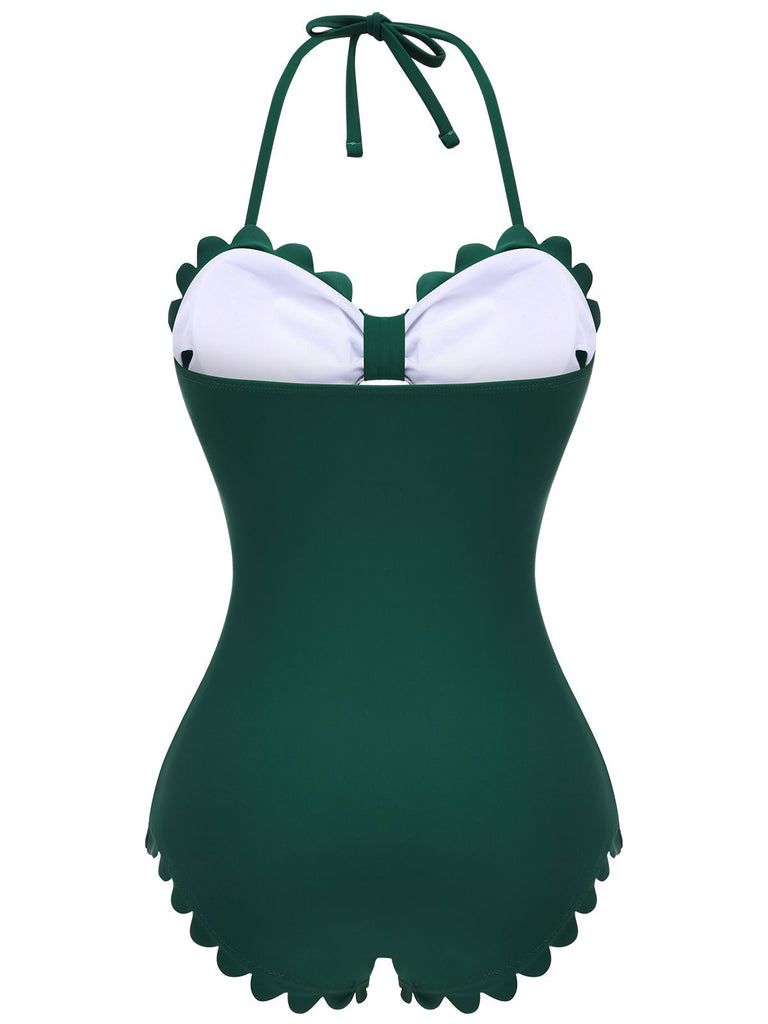Costumi intero lacci cava verde scuro anni '40