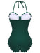 Costumi intero lacci cava verde scuro anni '40